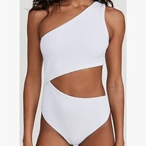 Beach Riot White One-Shoulder Swim One Piece